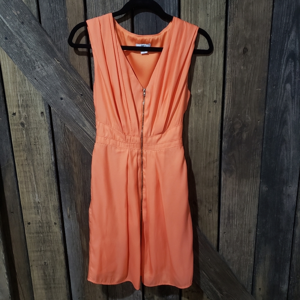 bar lll Orange Front Zipper Size Small Short Dress